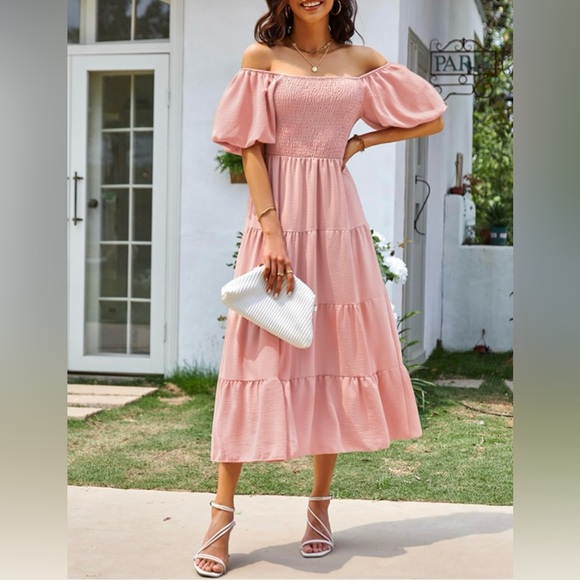 NWT Women's Square Neck Short Puff Sleeve Solid Color - Picture 7 of 12